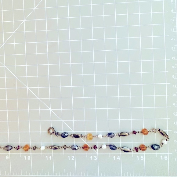 Vintage Silver Multi Precious Stone Necklace - Picture 12 of 17